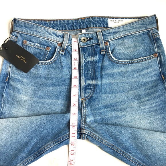 Rag & Bone Rosa Mid-Rise Boyfriend Relaxed Fit Denim Jeans In Jones Wash Size 31 - Picture 15 of 17